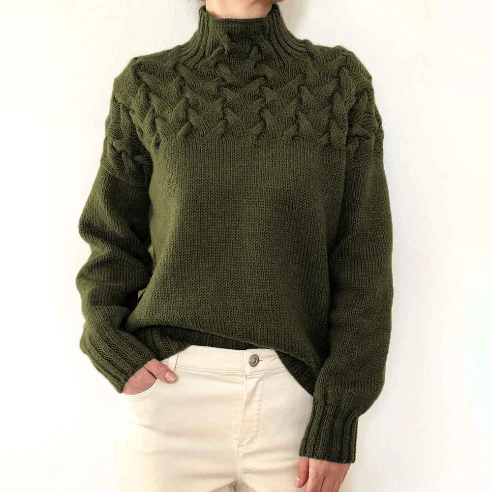 Dam Turtleneck Tröja Löst Snitt 3D-Struktur Akryl 14
