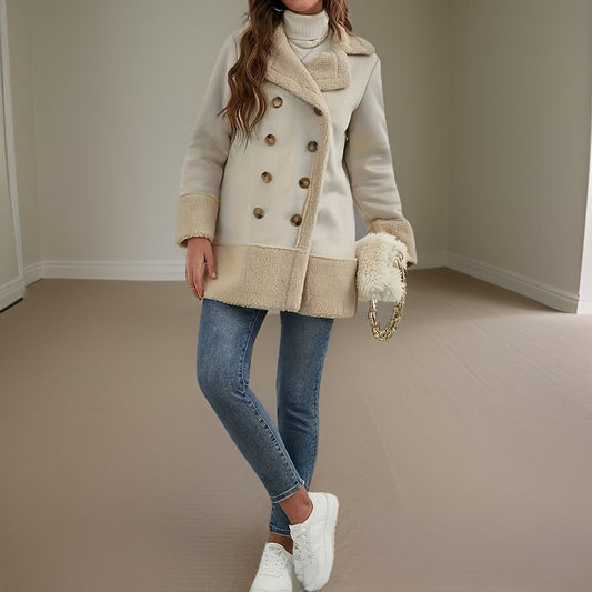 Dam Kappa Fuzzy Trim Elegant Design Varm Normal Passform-1