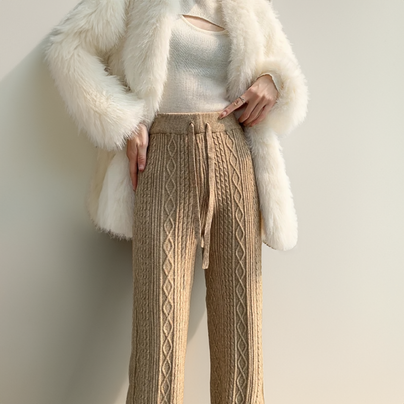 Herrbyxor Sweatpants i Kashmirstickning Avslappnad Passform 3