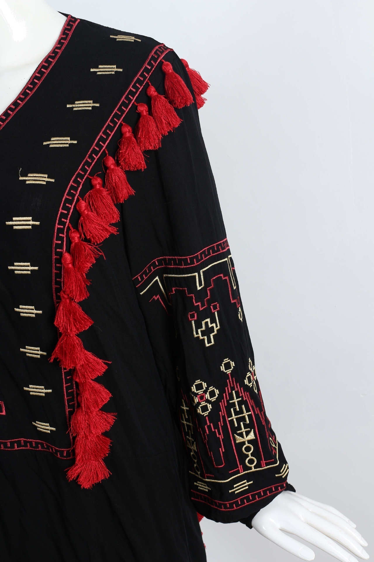 Dam Blus Rippade Sidor Bohemisk Linne och Bomull-6