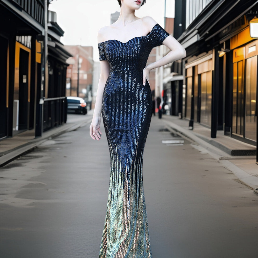 Kvinnors Aftonklänning Axelfri Förstklassigt Material Elegant Design-3