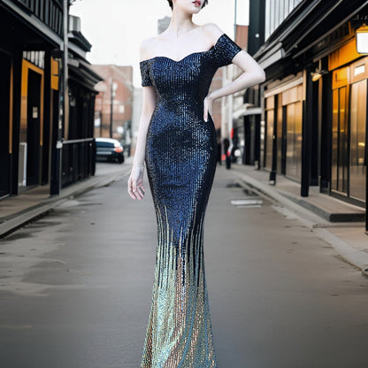 Variant image for Kvinnors Aftonklänning Axelfri Förstklassigt Material Elegant Design-11