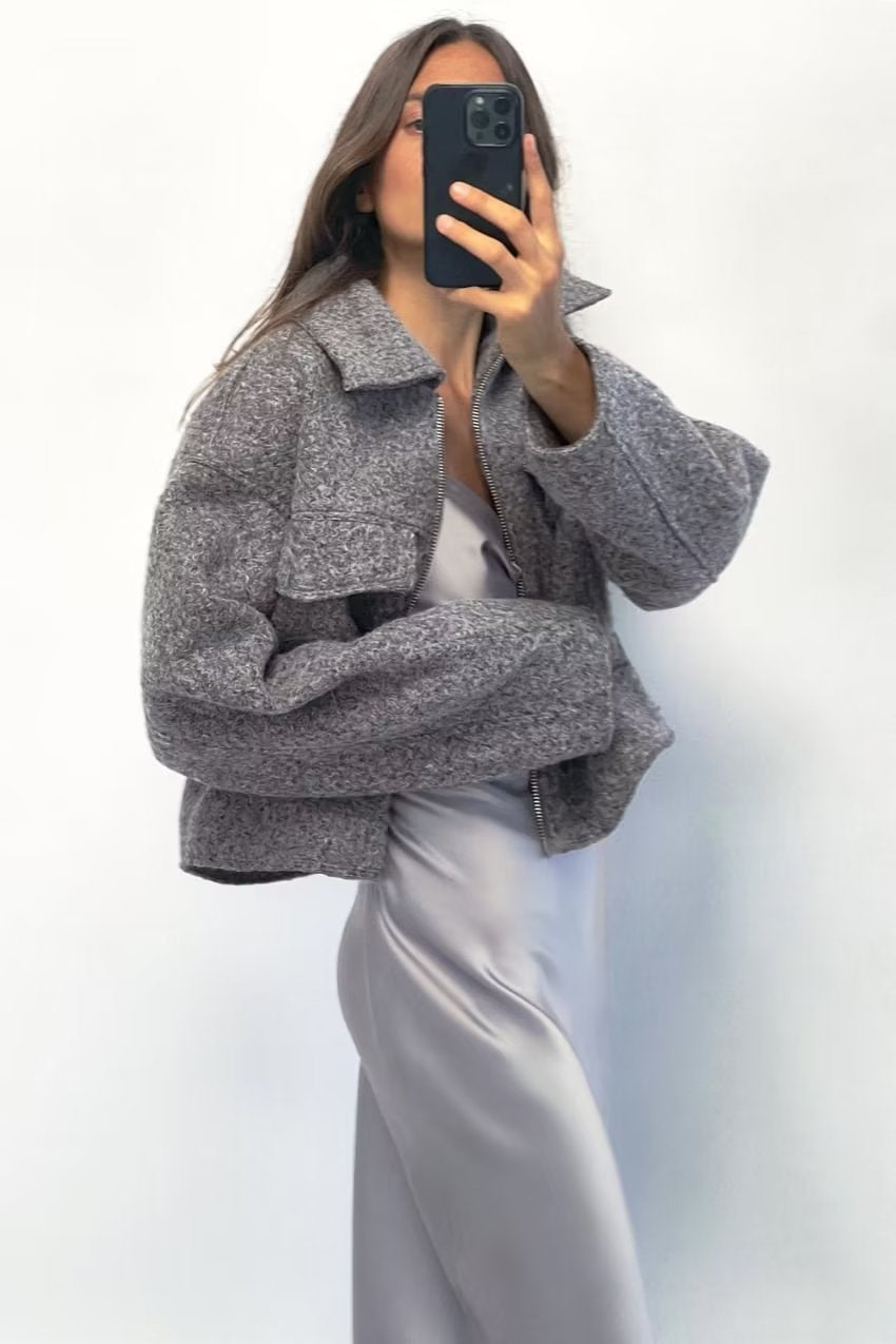 Damjacka Avslappnad Passform Hållbart Tyg 3