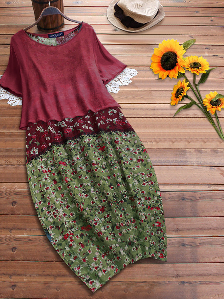 Kvinnors Midi Klänning Ärmlös Bomull och Linne-2