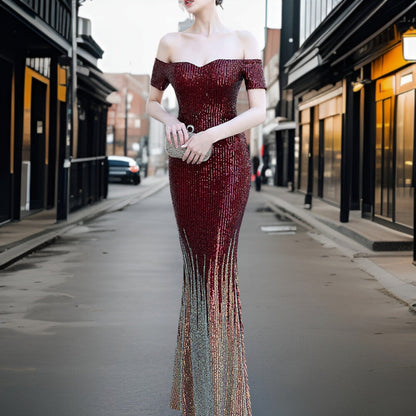 Variant image for Kvinnors Aftonklänning Axelfri Förstklassigt Material Elegant Design-1