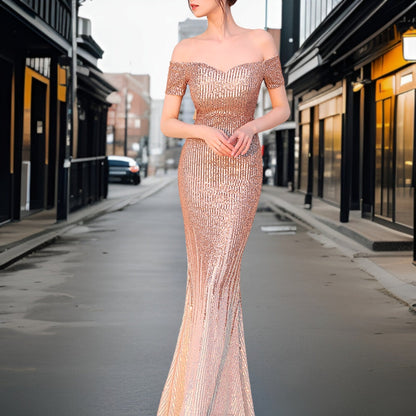 Variant image for Kvinnors Aftonklänning Axelfri Förstklassigt Material Elegant Design-16