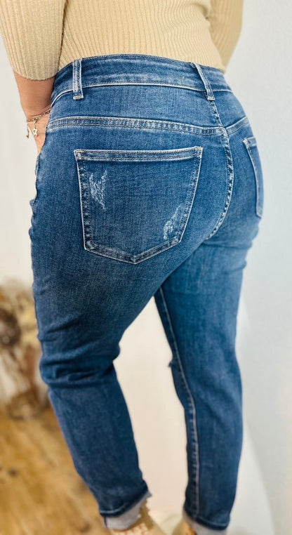 Dam Byxor Mamma Fit Elastan Bekväma med Resår i Midjan Snygga Byxor-4