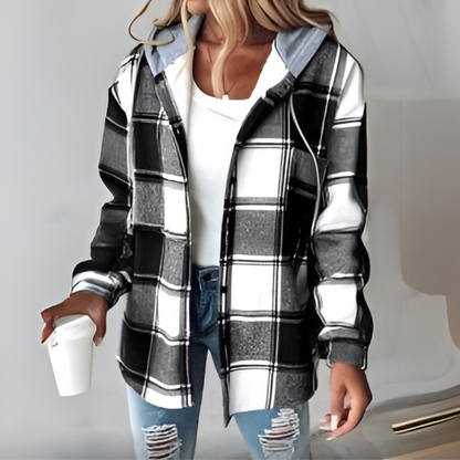 Dam Kofta Randig Huva Mjuk Bomull-6