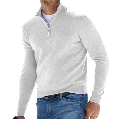 Herr Tröja Zip-up Ribbad Eco-bomull-3