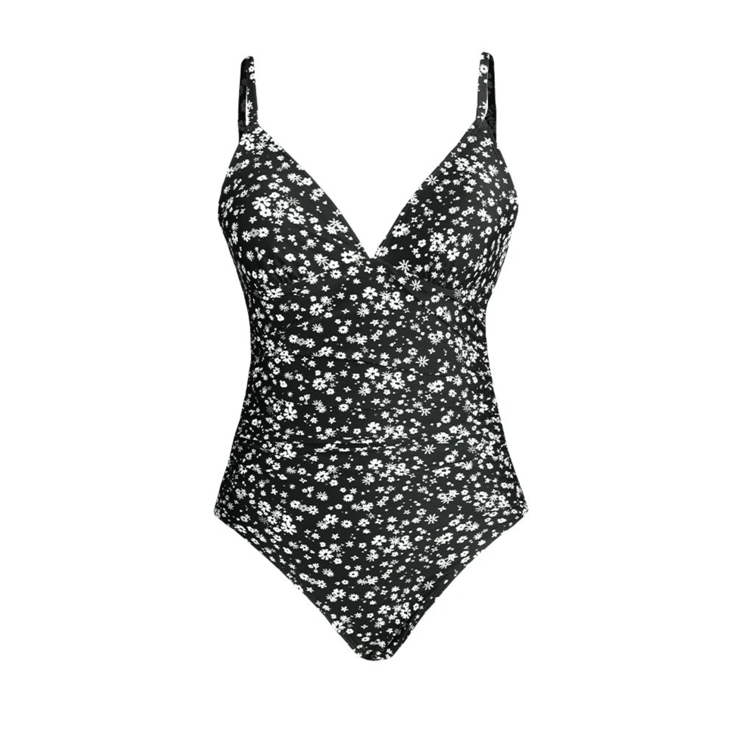 Baddräkt Dam Monokini Ribbat Polyester med Djup V-ringning-6