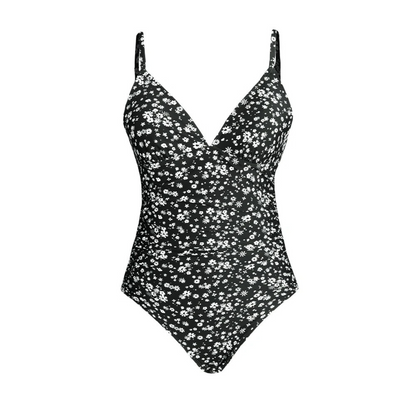 Baddräkt Dam Monokini Ribbat Polyester med Djup V-ringning-6