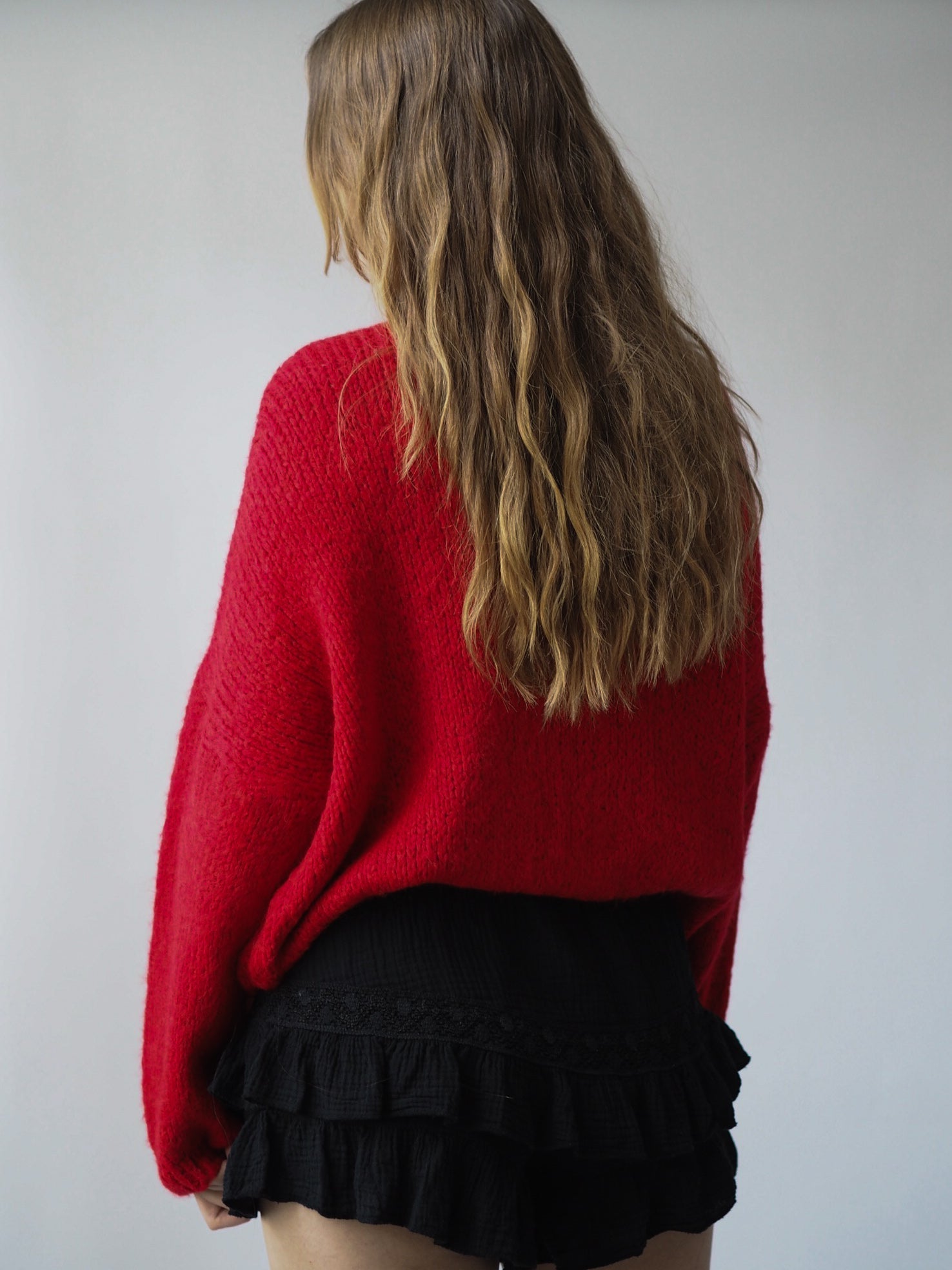 Dam Cardigan Enfärgad Design med Bindande Bälte Mjuk Material-3