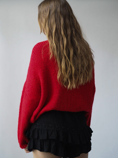 Dam Cardigan Enfärgad Design med Bindande Bälte Mjuk Material-3