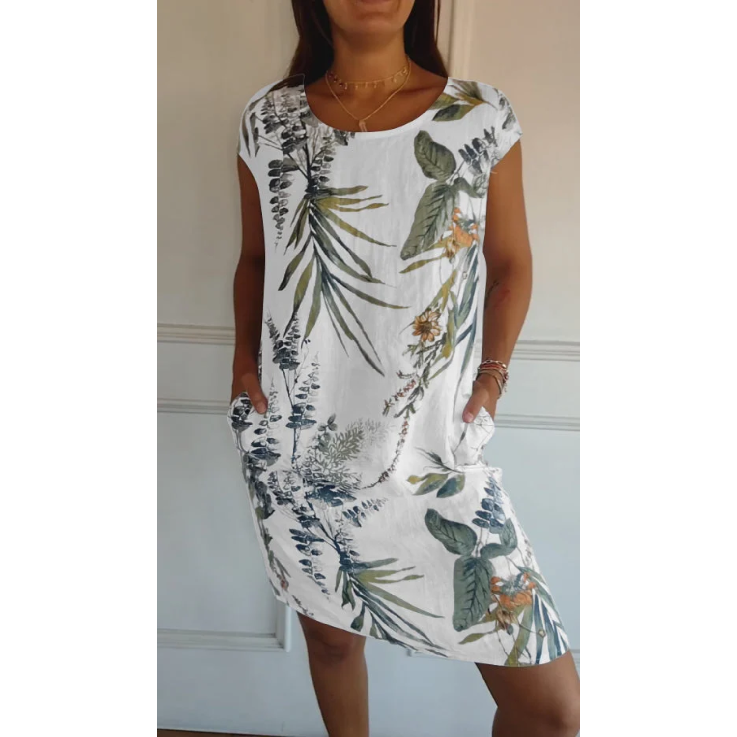 Kvinnoklänning i Mjuk Tygblandning med Klassiskt Snitt – Passar För Fest och Vardag, Finns i Flera Färger och Storlekar S-XL 12