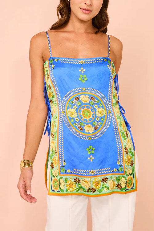 Dam Satin Set Cami Top Vida Byxor-2