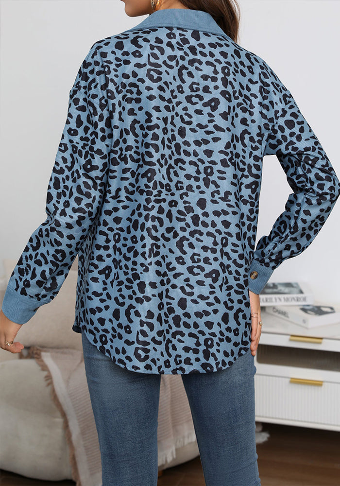 Damjacka Leopardmönster Chic Funktionell Polyester-2