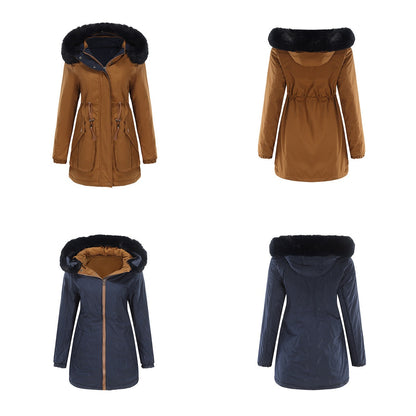 Dam Vändbar Parka Polyester Chic Medellängd 65 cm-6