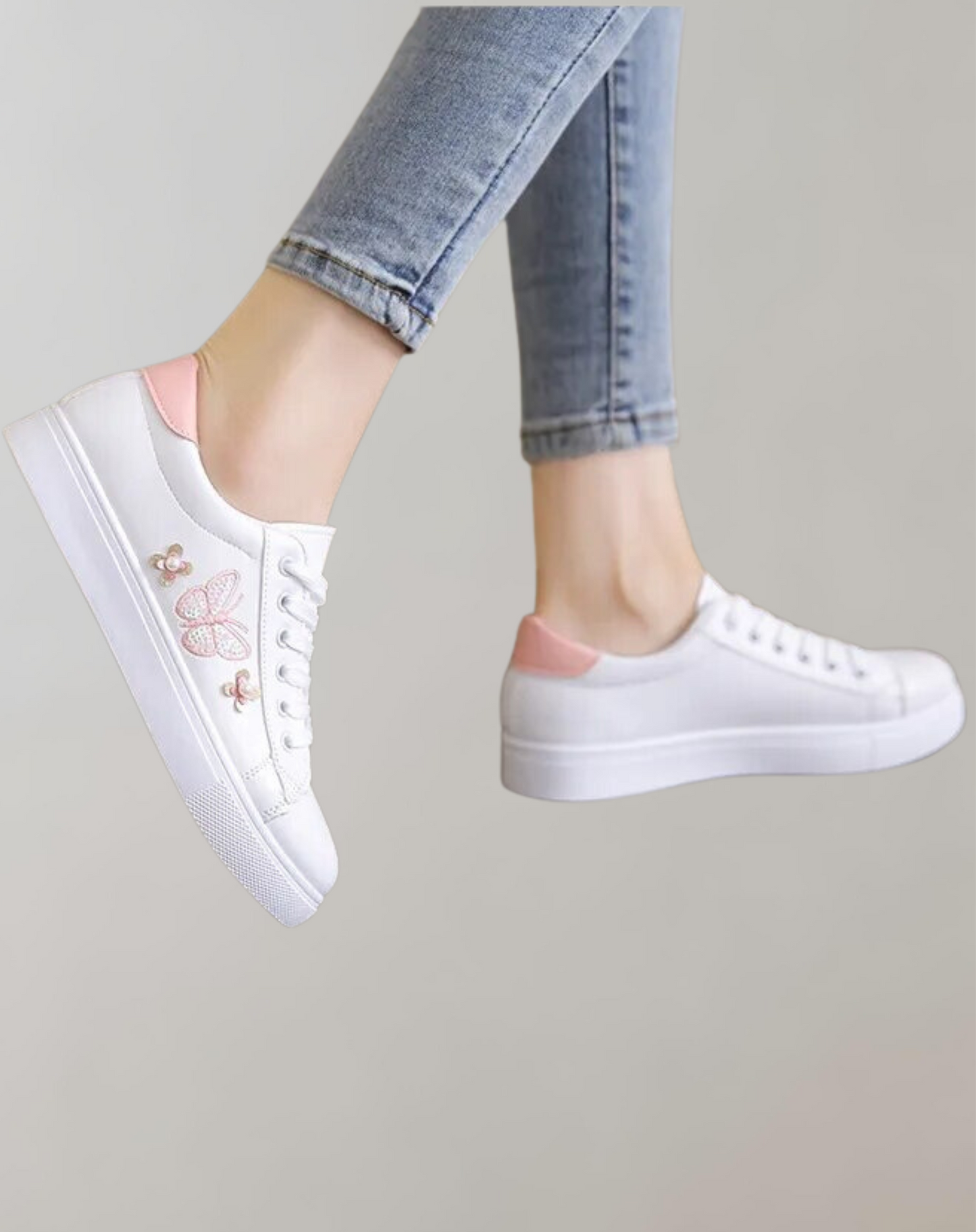 Dam Sneakers Andningsbara Gångskor Modern Design-2