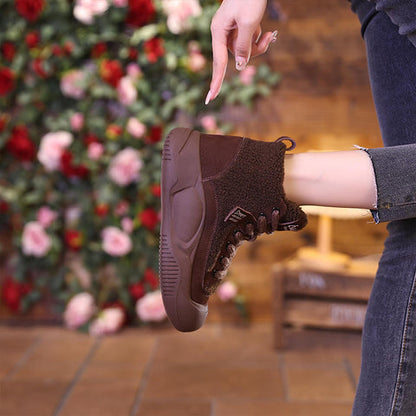 Dam Sneakers Avslappnad Fleece Högkvalitativ Andningsmaterial-4