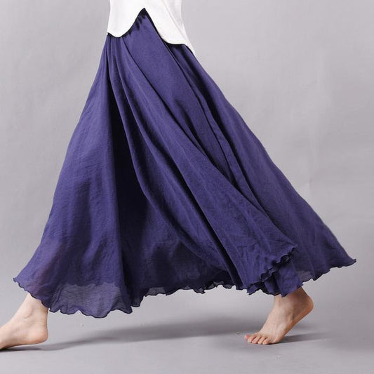 Dam Maxikjol Boho Hög Midja Luftig Polyester-1