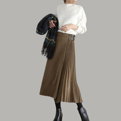 Variant image for Dam Midikjol A-linje Polyester med Vikta Detaljer-6