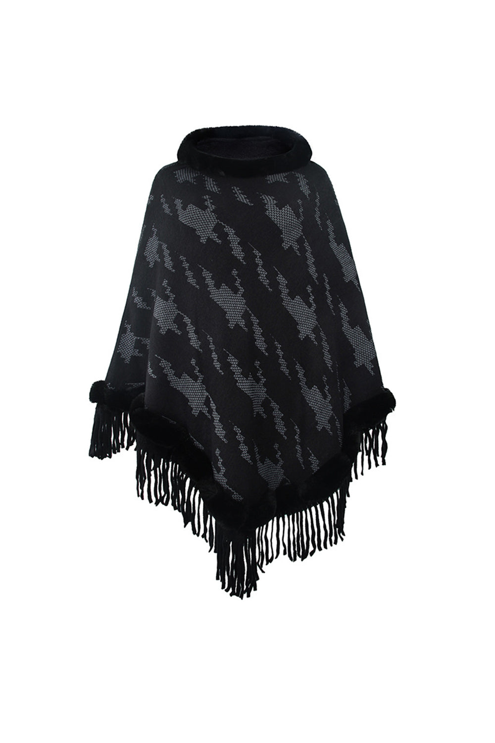Dam Cykelschal Furry Krage Polyester Rund Halslös Silhuett-6