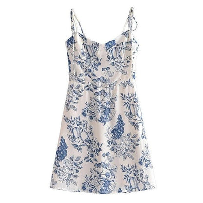 Variant image for Damklänning A-linje Justerbara Remmar Polyester Blommönster-11
