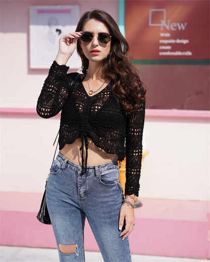 Variant image for Dam Sweater Långärmad V-ringad Viskos Loose Fit-9