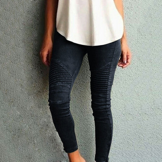 Damleggings Veckade Detaljer Stretchigt Material-1