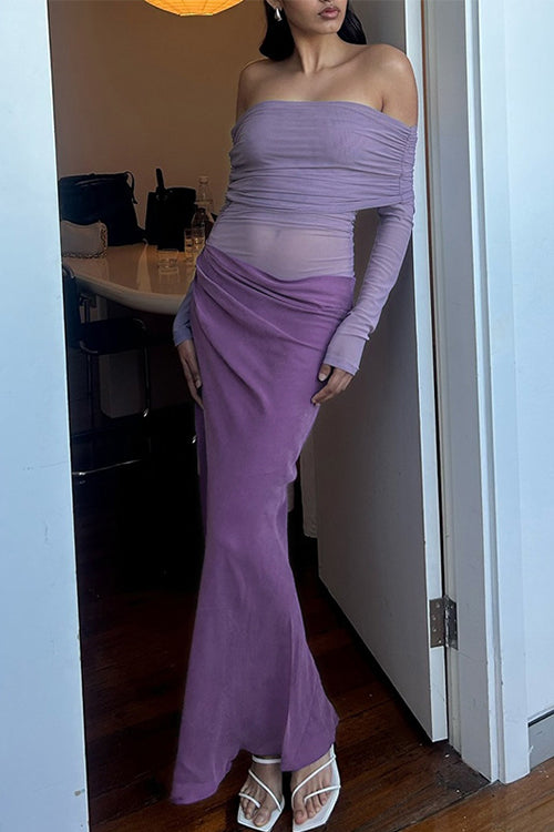 Variant image for Dam Maxiklänning Off Shoulder Långärmad Bomull Polyester-13