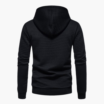 Lång Hoodie Dam med Huva och Karomönster i 100% Bomull - Avslappnad Passform för Kyliga Dagar 2