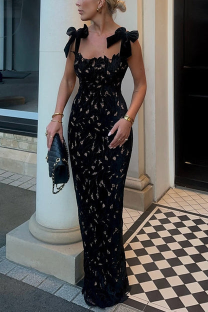 Variant image for Maxiklänning Dam Bodycon Spets Detaljer Lång Klänning-1