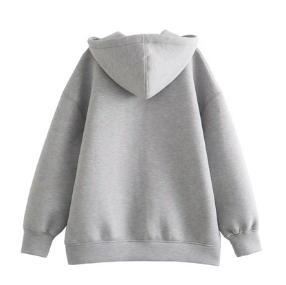 Damjacka Oversized med Huva i Bomull-2