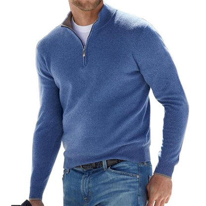 Herr Tröja Zip-up Ribbad Eco-bomull-1