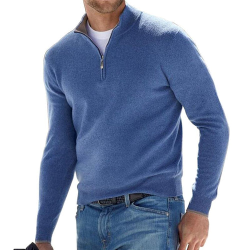 Herr Tröja Zip-up Ribbad Eco-bomull-1