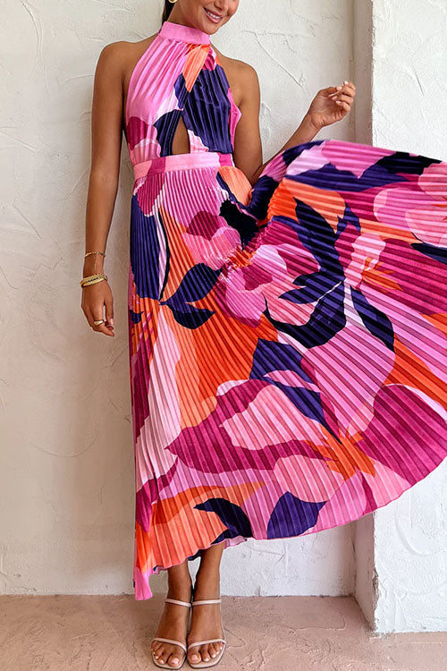 Maxiklänning Dam Rygglös Bomull Polyester Med Tryck-4