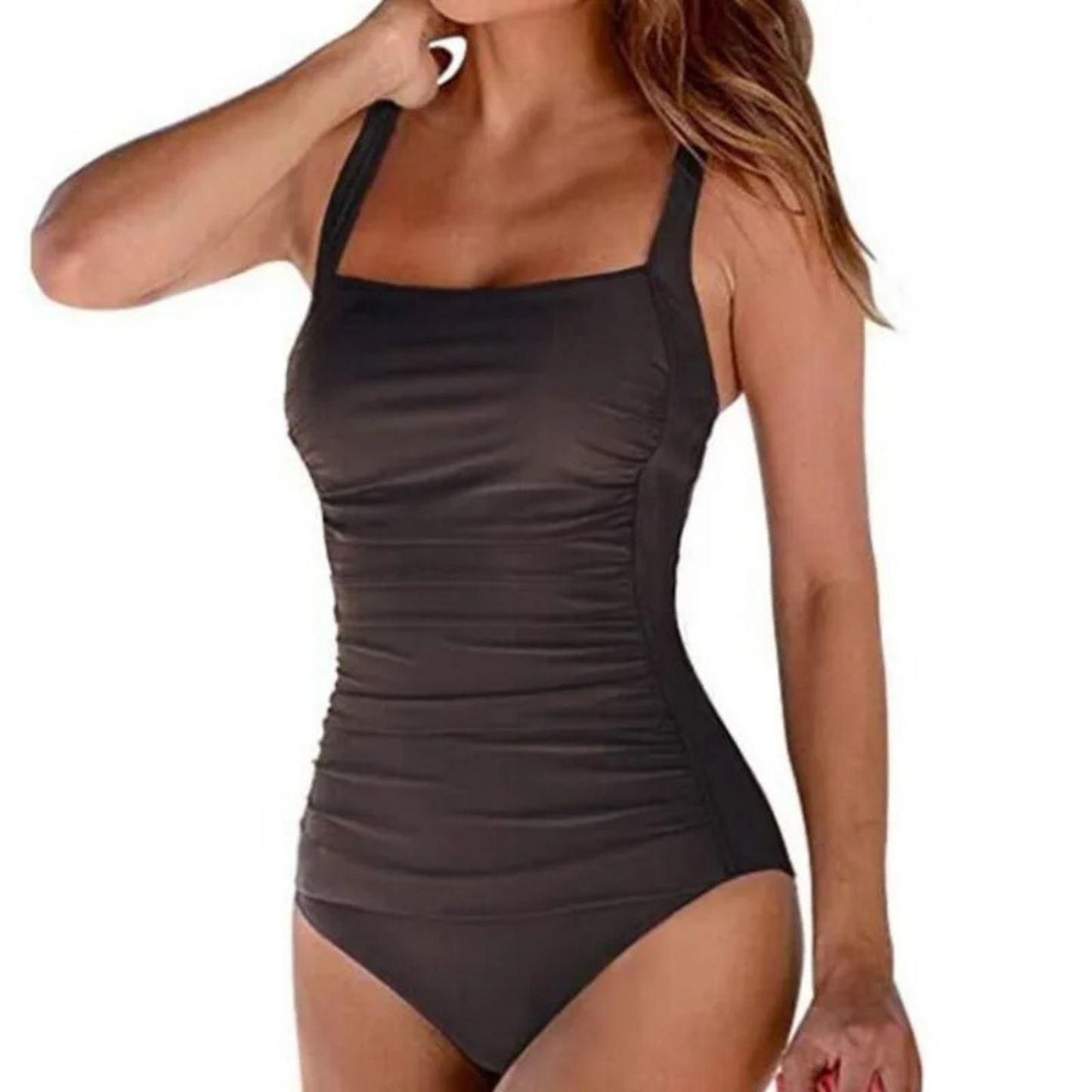 Baddräkt Dam Monokini Djup V-hals Shaping Polyester-1