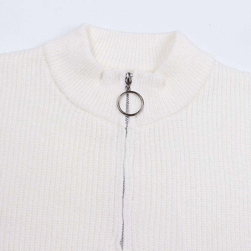 Dam Stickad Tröja Halvsäckare Mjuk Ull-5