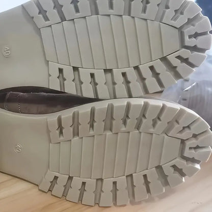 Kvinnors Snöstövlar Kalvlängd Fleecefoder Läderliknande-3