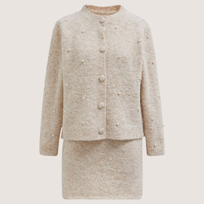 Dam Kofta Pärldetaljer Mjuk Akryl-4