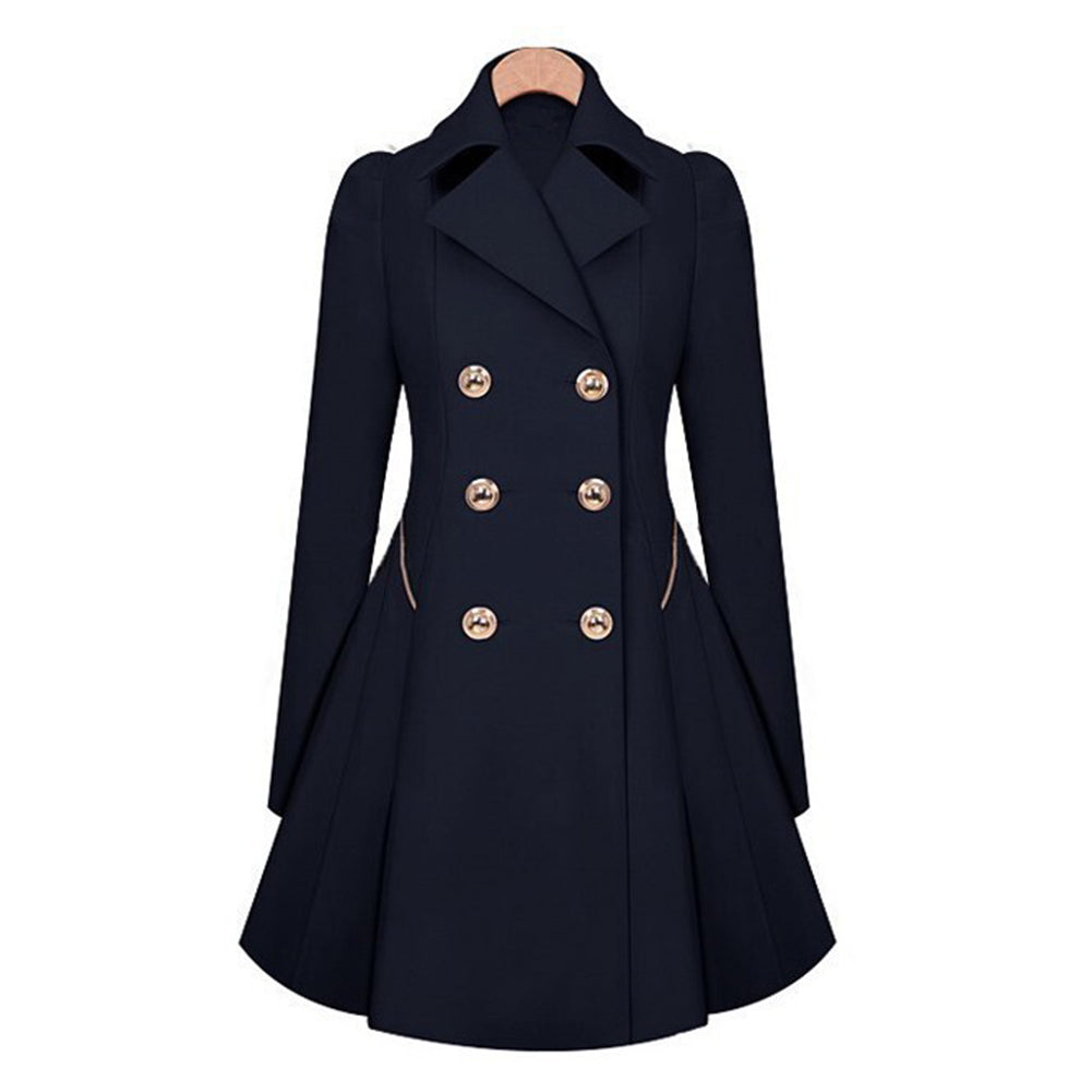 Dam Trenchcoat Klassisk Stil Polyester Högkvalitativ och Mångsidig-4