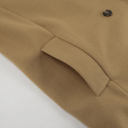 Kvinna Kamelrock Dubbel Skikt Ullblandning Elegant Vinterkappa-6