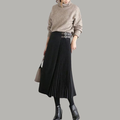 Variant image for Dam Midikjol A-linje Polyester med Vikta Detaljer-16