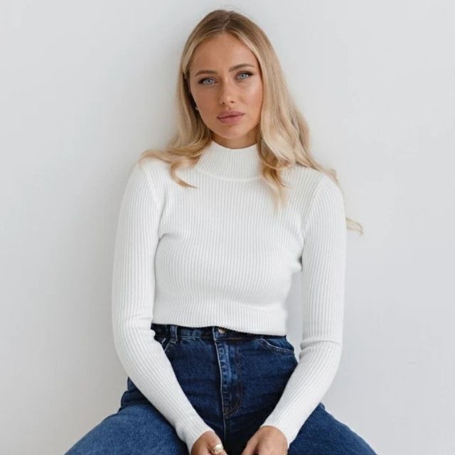 Variant image for Dam Stickad Turtleneck Tröja Mjuk Polyester Elastan-4