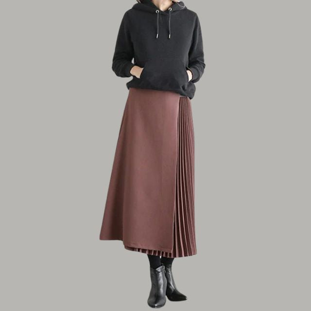 Variant image for Dam Midikjol A-linje Polyester med Vikta Detaljer-21