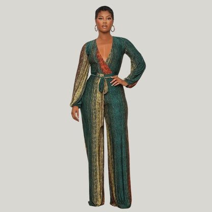 Variant image for Dam Jumpsuit Veckad Design Brett Ben Polyester med Bälte-5