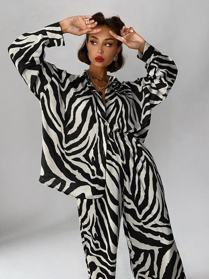 Dam Lounge Set Zebramönster Mjuk Polyester-3