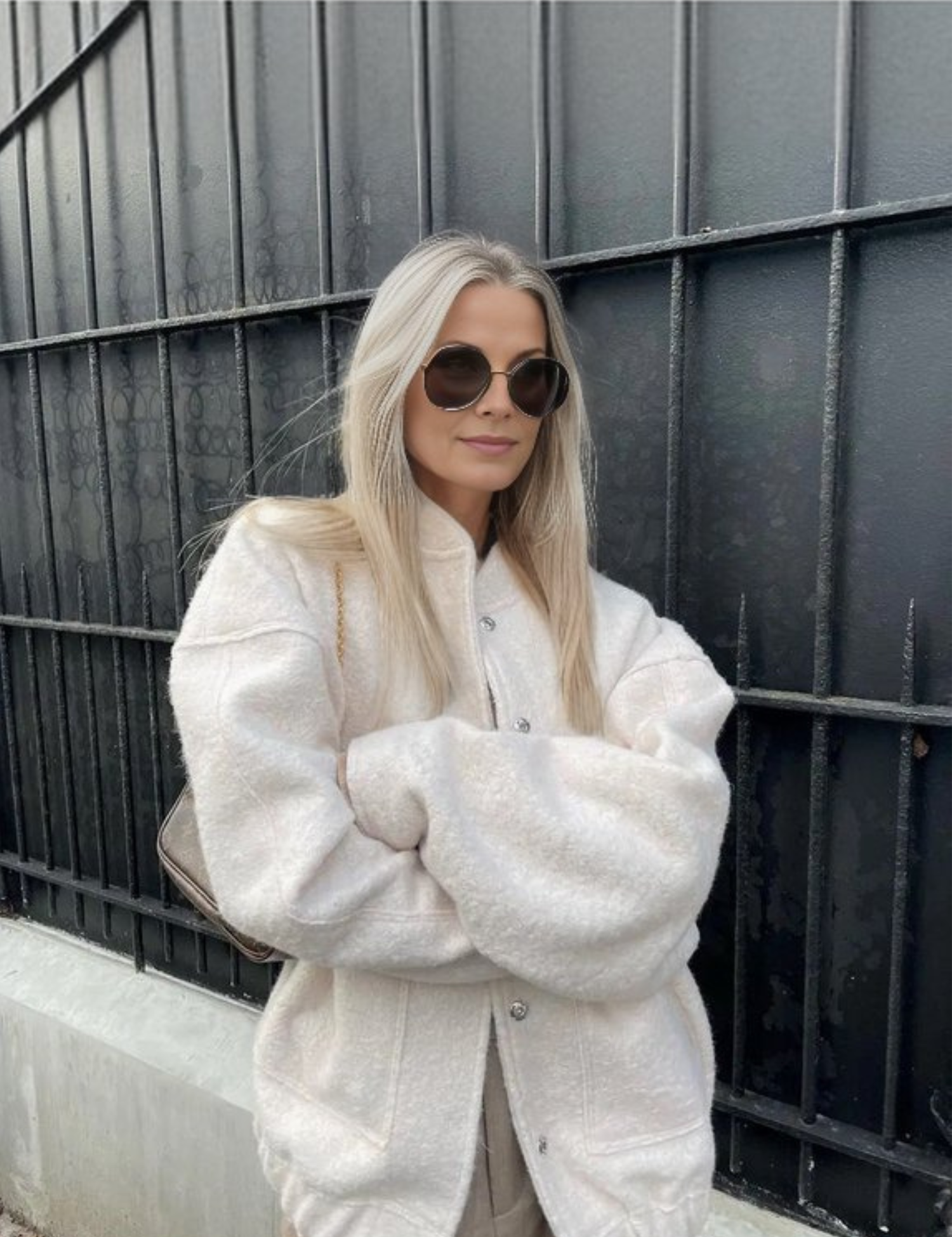 Kvinnors Överdimensionerad Jacka Ulllook Kort Snitt 5