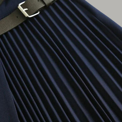 Dam Midikjol A-linje Polyester med Vikta Detaljer-5