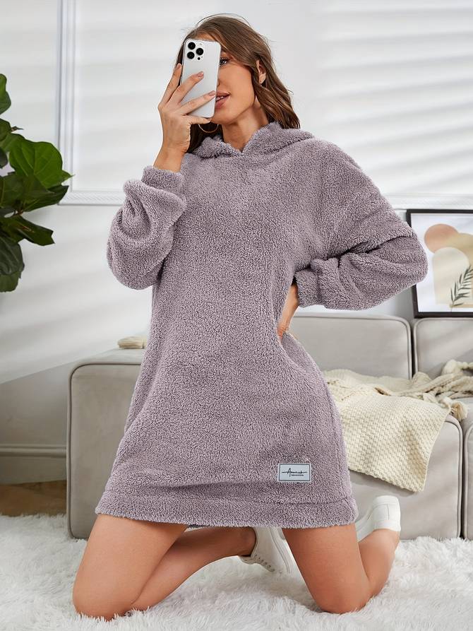 Kvinnors Lätt Bomull Hoodie med Mysig Huva och Löst Snitt – Grå Fritidsplagg för Avslappnade Dagar 9